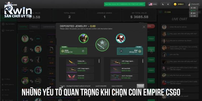 Những lưu ý khi chọn một trang web Coin empire csgo